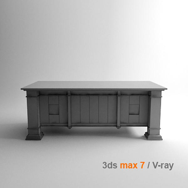 design table desk 3d dxf - Executive Desk by lajhar